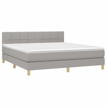 vidaXL Κρεβάτι Boxspring με Στρώμα Αν. Πράσινο 160x200εκ Υφασμάτινο