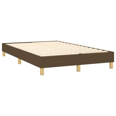 vidaXL Κρεβάτι Boxspring με Στρώμα Σκούρο Καφέ 120x200 εκ. Υφασμάτινο