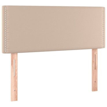 vidaXL Κρεβάτι Boxspring με Στρώμα Καπουτσίνο 90x200εκ.από Συνθ. Δέρμα