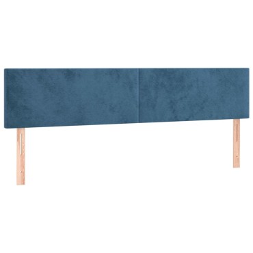 vidaXL Κρεβάτι Boxspring με Στρώμα Σκούρο Μπλε 180x200 εκ. Βελούδινο