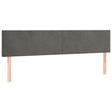 vidaXL Κρεβάτι Boxspring με Στρώμα Σκούρο Γκρι 200x200 εκ. Βελούδινο