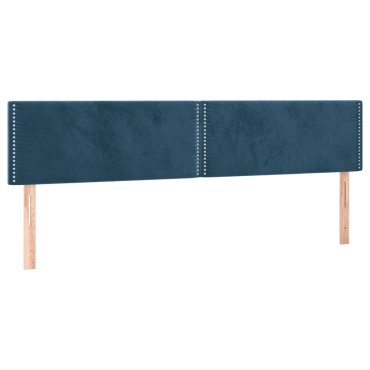 vidaXL Κρεβάτι Boxspring με Στρώμα Σκούρο Μπλε 200x200 εκ. Βελούδινο