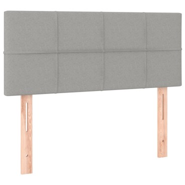 vidaXL Κρεβάτι Boxspring με Στρώμα Ανοιχτό Γκρι 120x200 εκ. Βελούδινο