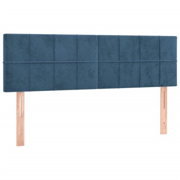 vidaXL Κρεβάτι Boxspring με Στρώμα Σκούρο Μπλε 140x200 εκ. Βελούδινο