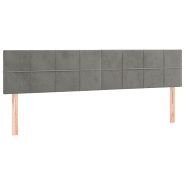vidaXL Κρεβάτι Boxspring με Στρώμα Ανοιχτό Γκρι 180x200 εκ. Βελούδινο