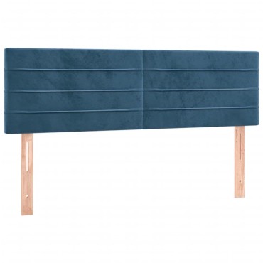 vidaXL Κρεβάτι Boxspring με Στρώμα Σκούρο Μπλε 140x200 εκ. Βελούδινο