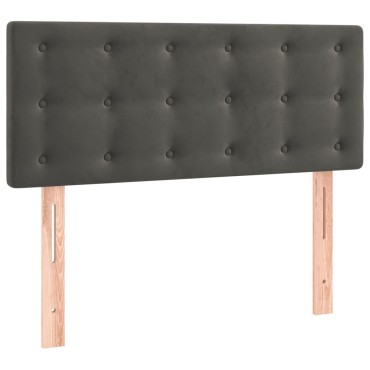vidaXL Κρεβάτι Boxspring με Στρώμα Σκούρο Γκρι 120x200 εκ. Βελούδινο