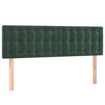vidaXL Κρεβάτι Boxspring με Στρώμα Σκούρο Πράσινο 140x200εκ. Βελούδινο