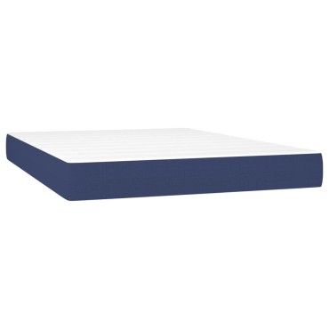 vidaXL Κρεβάτι Boxspring με Στρώμα Μπλε 140x200cm Υφασμάτινο 1 τεμ. - Διπλό