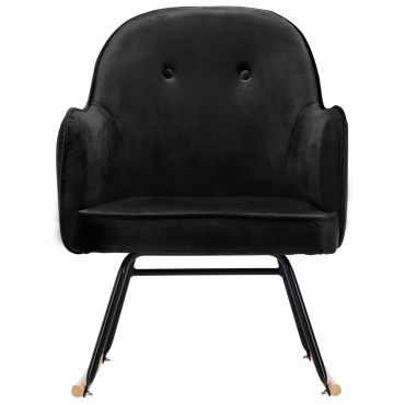 vidaXL Κουνιστή Πολυθρόνα Μαύρη Βελούδινη 60x74x84cm 1 τεμ.