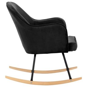 vidaXL Κουνιστή Πολυθρόνα Μαύρη Βελούδινη 60x74x84cm 1 τεμ.