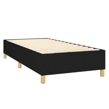 vidaXL Κρεβάτι Boxspring με Στρώμα Μαύρο 80 x 200 εκ. Υφασμάτινο