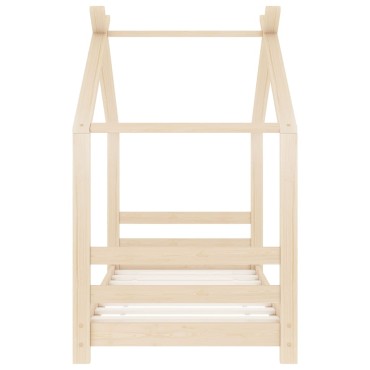 vidaXL Πλαίσιο Κρεβατιού Παιδικό 70x140cm Μασίφ Ξύλο Πεύκου 1 τεμ. - Μονό
