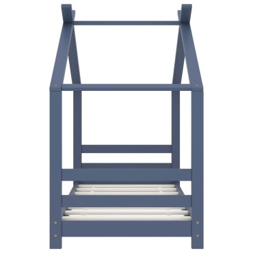 vidaXL Πλαίσιο Κρεβατιού Παιδικό Γκρι 70x140cm Μασίφ Ξύλο Πεύκου 1 τεμ. - Μονό
