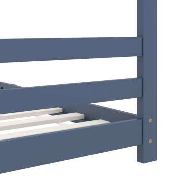 vidaXL Πλαίσιο Κρεβατιού Παιδικό Γκρι 90x200cm από Μασίφ Ξύλο Πεύκου 1 τεμ. - Μονό