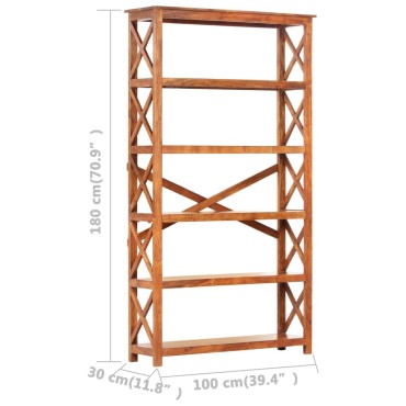 vidaXL Βιβλιοθήκη 100x30x180cm Μασίφ Ξύλο Ακακίας με Μελί Φινίρισμα 1 τεμ.