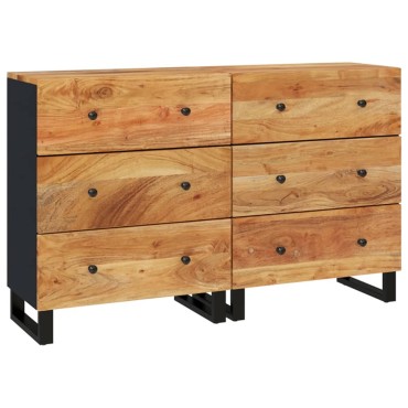 vidaXL Ντουλάπια 2 τεμ. 60x33x75cm από Μασίφ Ξύλο Ακακίας