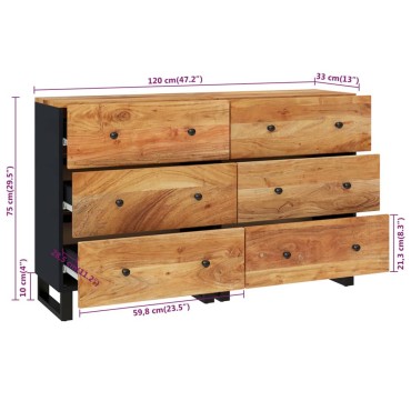vidaXL Ντουλάπια 2 τεμ. 60x33x75cm από Μασίφ Ξύλο Ακακίας