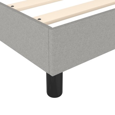 vidaXL Κρεβάτι Boxspring με Στρώμα Ανοιχτό Γκρι 90x200cm Υφασμάτινο 1 τεμ. - Μονό