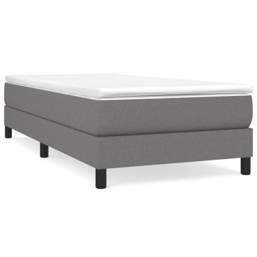 vidaXL Κρεβάτι Boxspring με Στρώμα Σκούρο Γκρι 100x200 εκ. Υφασμάτινο