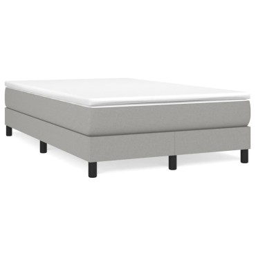 vidaXL Κρεβάτι Boxspring με Στρώμα Ανοιχτό Γκρι 120x200 εκ. Υφασμάτινο