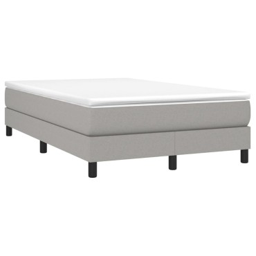 vidaXL Κρεβάτι Boxspring με Στρώμα Ανοιχτό Γκρι 120x200 εκ. Υφασμάτινο