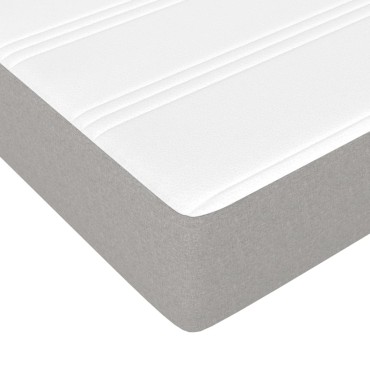 vidaXL Κρεβάτι Boxspring με Στρώμα Ανοιχτό Γκρι 120x200 εκ. Υφασμάτινο