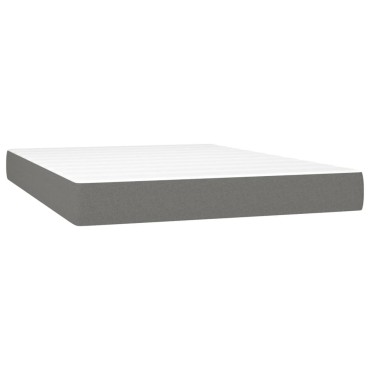vidaXL Κρεβάτι Boxspring με Στρώμα Σκούρο Γκρι 160x200 εκ Υφασμάτινο