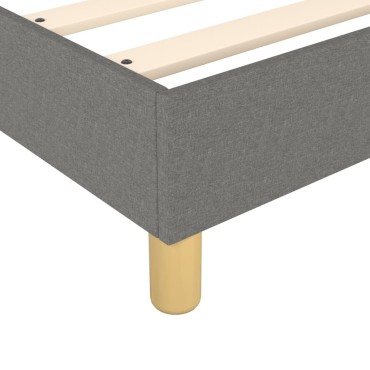 vidaXL Κρεβάτι Boxspring με Στρώμα Σκούρο Γκρι 90x200 εκ. Υφασμάτινο