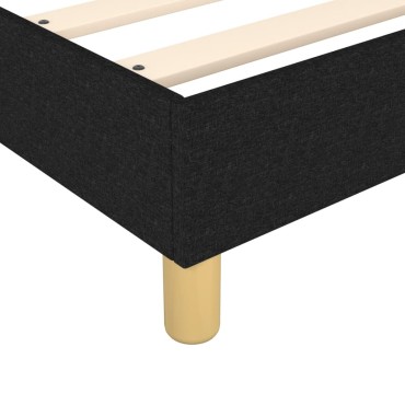 vidaXL Κρεβάτι Boxspring με Στρώμα Μαύρο 100x200cm Υφασμάτινο 1 τεμ. - Μονό