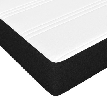 vidaXL Κρεβάτι Boxspring με Στρώμα Μαύρο 100x200cm Υφασμάτινο 1 τεμ. - Μονό