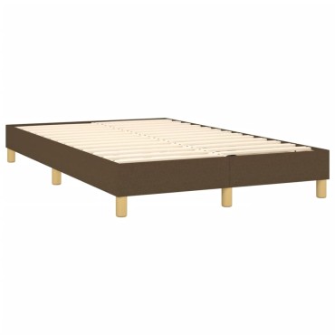 vidaXL Κρεβάτι Boxspring με Στρώμα Σκούρο Καφέ 120x200 εκ. Υφασμάτινο