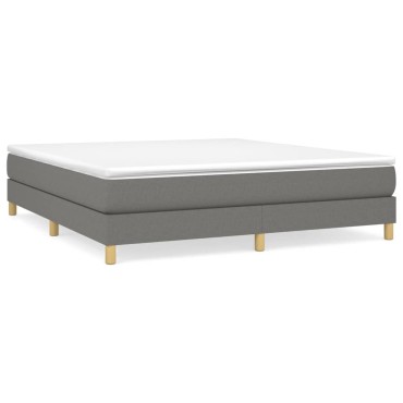 vidaXL Κρεβάτι Boxspring με Στρώμα Σκούρο Γκρι 160x200 εκ Υφασμάτινο