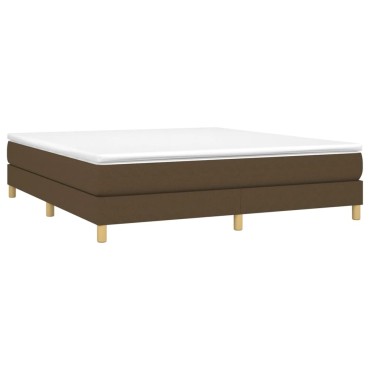 vidaXL Κρεβάτι Boxspring με Στρώμα Σκούρο Καφέ 160x200 εκ Υφασμάτινο
