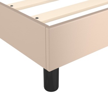 vidaXL Κρεβάτι Boxspring με Στρώμα Καπουτσίνο 90x200εκ.από Συνθ. Δέρμα