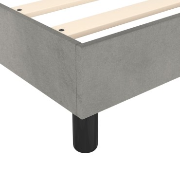 vidaXL Κρεβάτι Boxspring με Στρώμα Ανοιχτό Γκρι 90x200cm Βελούδινο 1 τεμ. - Μονό