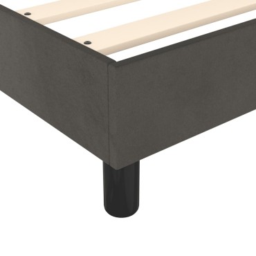 vidaXL Κρεβάτι Boxspring με Στρώμα Σκούρο Γκρι 120x200cm Βελούδινο 1 τεμ. - Μονό