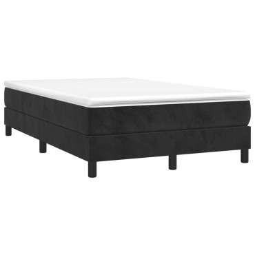 vidaXL Κρεβάτι Boxspring με Στρώμα Μαύρο 120 x 200 εκ. Βελούδινο