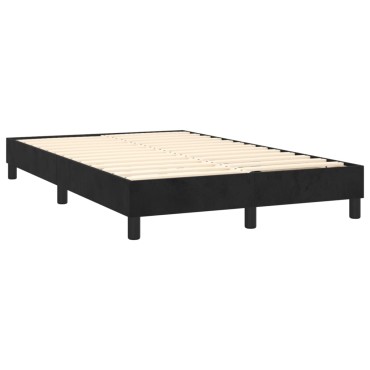 vidaXL Κρεβάτι Boxspring με Στρώμα Μαύρο 120 x 200 εκ. Βελούδινο