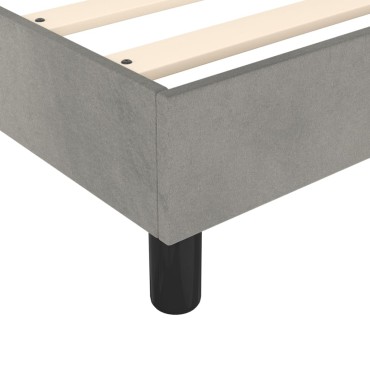 vidaXL Κρεβάτι Boxspring με Στρώμα Ανοιχτό Γκρι 160x200cm Βελούδινο 1 τεμ. - Διπλό