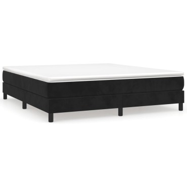 vidaXL Κρεβάτι Boxspring με Στρώμα Μαύρο 180x200cm Βελούδινο 1 τεμ. - Διπλό