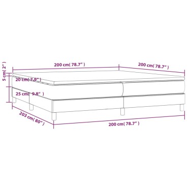 vidaXL Κρεβάτι Boxspring με Στρώμα Σκούρο Μπλε 200x200 εκ. Βελούδινο