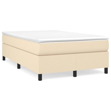 vidaXL Κρεβάτι Boxspring με Στρώμα Κρεμ 120x200 εκ. Υφασμάτινο