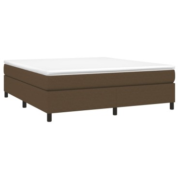 vidaXL Κρεβάτι Boxspring με Στρώμα Σκούρο Καφέ 160x200 εκ Υφασμάτινο