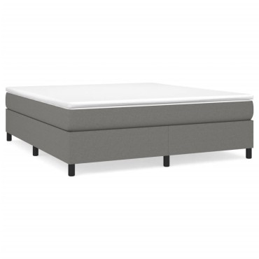 vidaXL Κρεβάτι Boxspring με Στρώμα Σκούρο Γκρι 180x200 εκ Υφασμάτιν