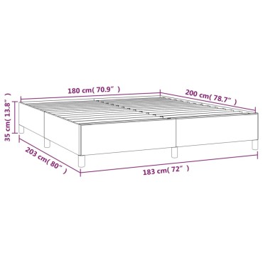 vidaXL Κρεβάτι Boxspring με Στρώμα Σκούρο Γκρι 180x200 εκ Υφασμάτιν