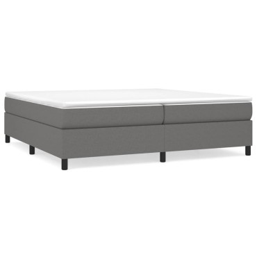 vidaXL Κρεβάτι Boxspring με Στρώμα Σκούρο Γκρι 200x200 εκ. Υφασμάτινο