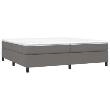 vidaXL Κρεβάτι Boxspring με Στρώμα Σκούρο Γκρι 200x200 εκ. Υφασμάτινο