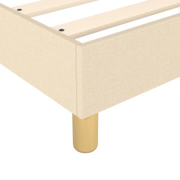 vidaXL Κρεβάτι Boxspring με Στρώμα Κρεμ 120x200cm Υφασμάτινο 1 τεμ. - Μονό