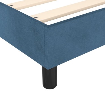 vidaXL Κρεβάτι Boxspring με Στρώμα Σκούρο Μπλε 90x190 εκ. Βελούδινο